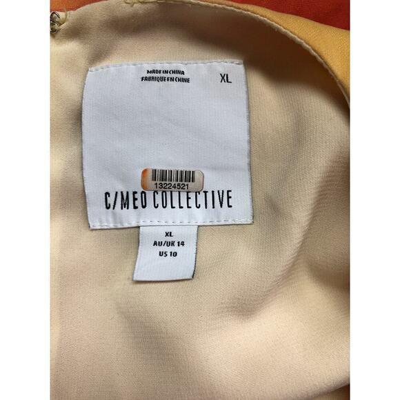 C/MEO Collective Blindfold Dress Flame Yellow Tie Front Long Sleeve US 10 - Picture 13 of 16